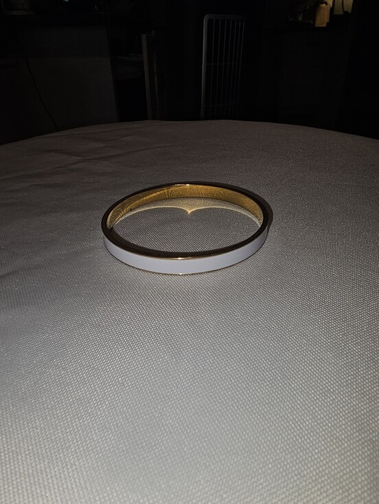 Monet Jewelry - Classic White and Gold Monet Enamel Bangle Bracelet